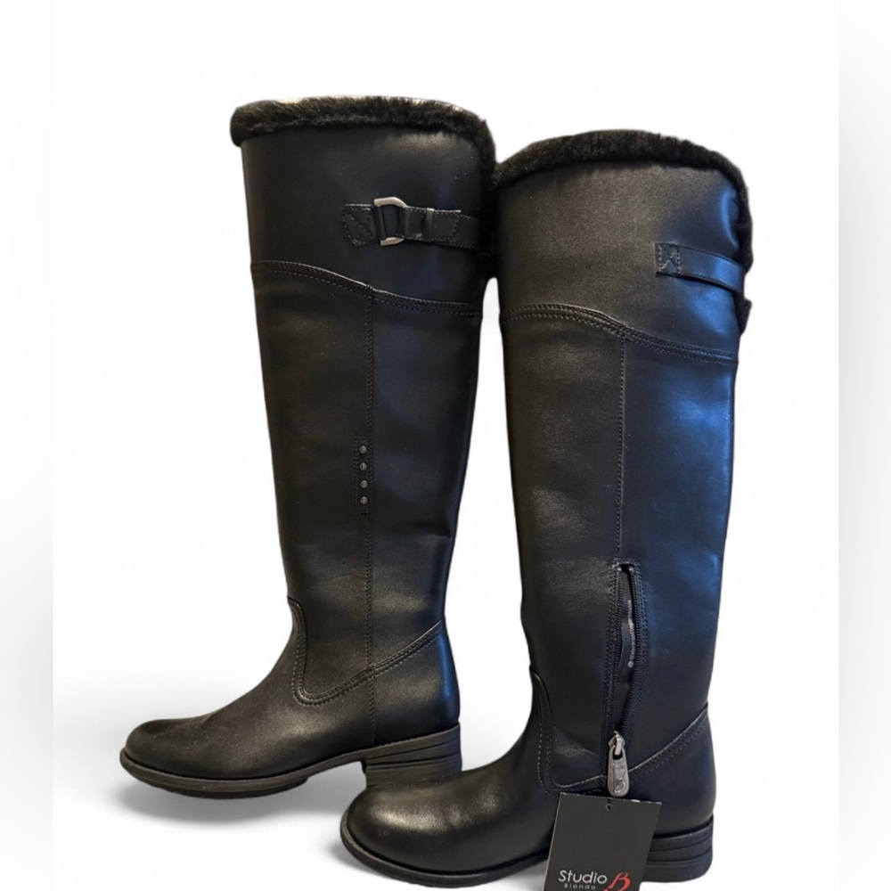 Blondo Canada Black Fur Lined Winter Boots Over the Knee Studio B Size 8